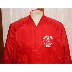 Vintage 80s Nautical Dog II Chicago Boat Cruise M Red Bomber Jacket Aristo Jac